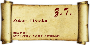 Zuber Tivadar névjegykártya